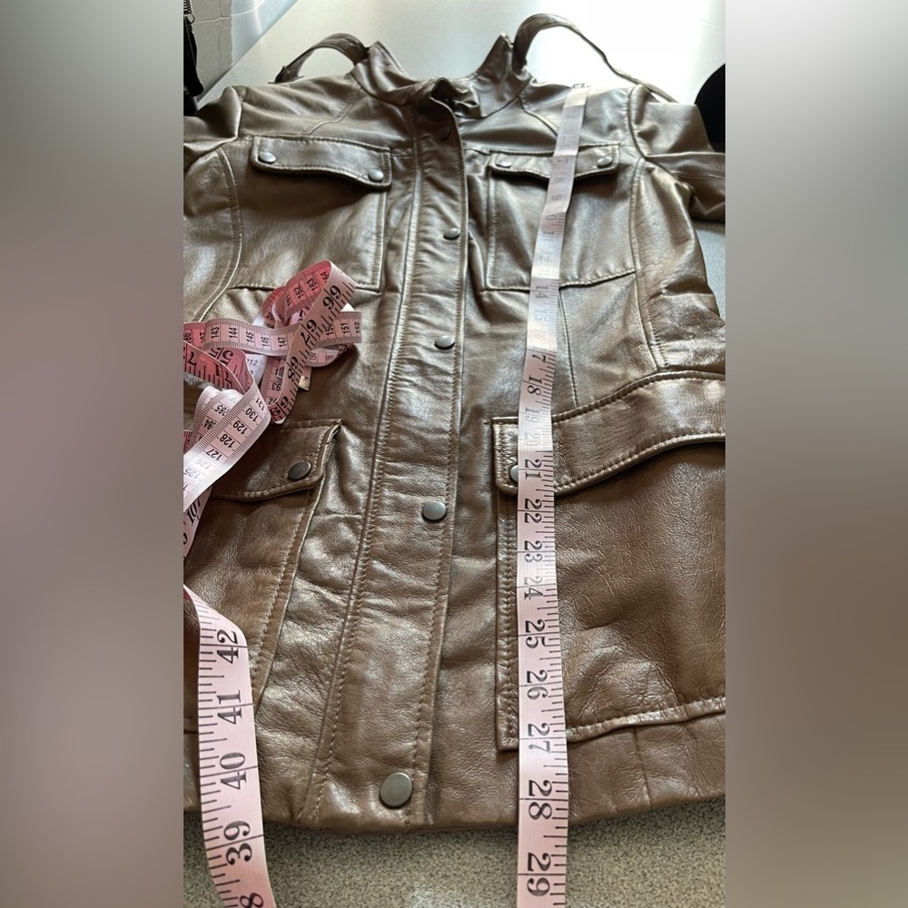 Danier Brown Utility Leather Jacket Size XS - Picture 14 of 16